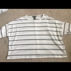 Black and white stripe crop top